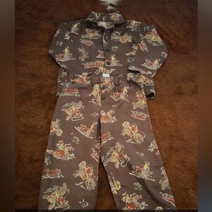 Gymboree Brown Cowboy Print Pajama Set